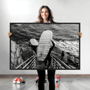 Black White Surfing Wall Art Canvas Print – Framed Coastal by MyGreatCanvas | Canvas Wall Art Prints | Photo Prints & Wall Decor