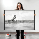 Black White Surfing Wall Art Canvas Print – Framed Ocean by MyGreatCanvas | Canvas Wall Art Prints | Photo Prints & Wall Decor