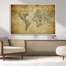 Push Pin World Map Canvas Print – Travel Tracker Wall Art