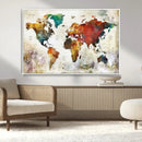 Watercolor World Map Canvas Print – Framed Wall Art for by MyGreatCanvas | Canvas Wall Art Prints | Photo Prints & Wall Decor
