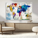 World Map Canvas Print – Framed Travel Map Wall Art for by MyGreatCanvas | Canvas Wall Art Prints | Photo Prints & Wall Decor