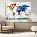 World Map Canvas Print – Detailed Map of the World Wall Art