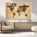 Push Pin World Map Canvas Print – Framed Travel Tracker Wall by MyGreatCanvas | Canvas Wall Art Prints | Photo Prints & Wall Decor