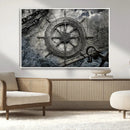 Ship Steering Wheel Vintage Wall Art Canvas Print