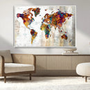 Vintage World Map Canvas Wall Art Print, Warm Tone Global by MyGreatCanvas | Canvas Wall Art Prints | Photo Prints & Wall Decor