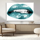 Blue Lips Wall Art Canvas Print