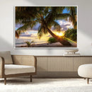Tropical Island Sunset on the Beach Palms Wall Art Canvas by MyGreatCanvas | Canvas Wall Art Prints | Photo Prints & Wall Decor