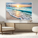 Sunset Beach Waves Canvas Wall Art – 5-Panel Ocean Sunset by MyGreatCanvas | Canvas Wall Art Prints | Photo Prints & Wall Decor