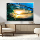 Ocean Wave at Sunset Canvas Art, Large Wall Print of Vibrant