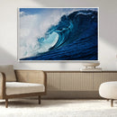 Ocean Wave at Sunset Canvas Art, Large Wall Print of Vibrant