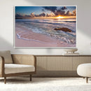 Sea Ocean Sunset Beach Wall Art Canvas Print