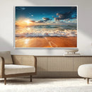 Golden Sunset Beach Triptych Canvas Art, Giclee Coastal Wall by MyGreatCanvas | Canvas Wall Art Prints | Photo Prints & Wall Decor
