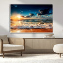 Golden Hour Sunset Over Ocean Waves Wall Art Canvas Print | by MyGreatCanvas | Canvas Wall Art Prints | Photo Prints & Wall Decor