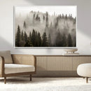 Foggy Mountain Wall Art | 3-Panel Foggy Forest and Mountain