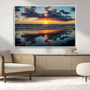 Beach Sunset Print - Stunning Ocean Canvas Artwork with