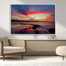 Glorious Sunset on The Beach Wall Art Canvas Print