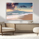 Cloudy Weather Beach Sunset Canvas Print | Sunrise Wall Art by MyGreatCanvas | Canvas Wall Art Prints | Photo Prints & Wall Decor