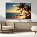 Sunset Palm Trees Wall Art Canvas Print
