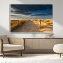 Ocean Beach Dark Clouds Wall Art Canvas Print