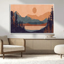 Modern Boho Sunset Canvas Print, Mountain Landscape Triptych