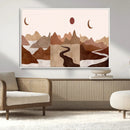 Boho Wall Art Canvas Print Set Mid-Century Prints Bohemian