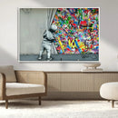 Banksy Colorful Street Graffiti Canvas Wall Art Print, by MyGreatCanvas | Canvas Wall Art Prints | Photo Prints & Wall Decor