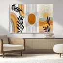 Modern Boho Sun and Leaf Abstract Art – 3-Panel Giclée by MyGreatCanvas | Canvas Wall Art Prints | Photo Prints & Wall Decor