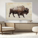 Buffalo Wall Art, Western Bison Canvas Print, Rustic Buffalo