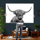 Scottish Highland Cow Cattle Art Print Wall Art Canvas Print