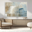 Abstract Blue and Beige Wall Art, Modern Minimalist Canvas