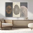Boho Tree Ring Wall Art, Modern Minimalist Wood Grain