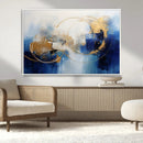 Navy Blue Abstract Wall Art Canvas Print