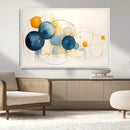 Geometric Blue Orange Abstract Wall Art Canvas, Geometric
