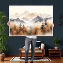 Abstract Mountain Wall Art | Misty Mountain Forest and