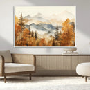 Golden Autumn Forest Wall Art Canvas | Mountain Landscape