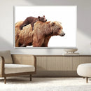 Mother and Baby Bear Canvas Wall Art - Adorable Wildlife