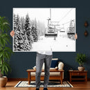 Winter Forest Wall Art Canvas Print – Framed Snowy Mountain