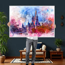 Disney Wall Art: Dreamy Watercolor Cinderella Castle Canvas by MyGreatCanvas | Canvas Wall Art Prints | Photo Prints & Wall Decor
