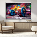 Abstract Graffiti Barbell Canvas Wall Art – Urban Fitness