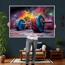 Abstract Graffiti Barbell Canvas Wall Art – Urban Fitness