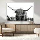 Longhorn Canvas Print, Bighorn Cow Wall Art Canvas Print