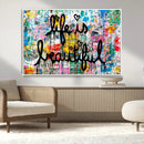 Life Beautiful Art Print - Banksy Graffiti Wall Art Canvas by MyGreatCanvas | Canvas Wall Art Prints | Photo Prints & Wall Decor