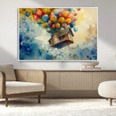 UP-Inspired Floating House with Balloons Canvas Art –