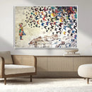 Banksy Wall Art - Banksy Girl Butterfly Graffiti Wall Art