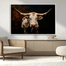 Texas Longhorn Wall Art | 3-Panel Large Texas Longhorn by MyGreatCanvas | Canvas Wall Art Prints | Photo Prints & Wall Decor