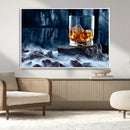 Whiskey Ice Wall Art Canvas Print