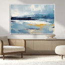 Abstract Ocean Canvas Wall Art - Coastal Blue and Gold