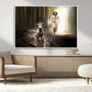 Jesus Canvas Wall Art - Jesus Running After Lost Lamb,