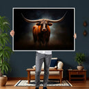 Abstract Texas Longhorn Wall Art Print | 3-Panel Large Texas