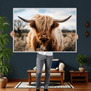 Scottish Cow Longhorn Wall Art Canvas Print